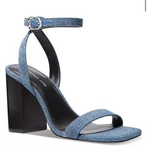 New MICHAEL Michael Kors Women's Merriam Block-Heel Sandals Blue Denim